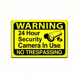 image-Metal Security Sign with 24hr Surveillance - Anti-Theft Warning for Home Office Outdoor Use - 8x12in