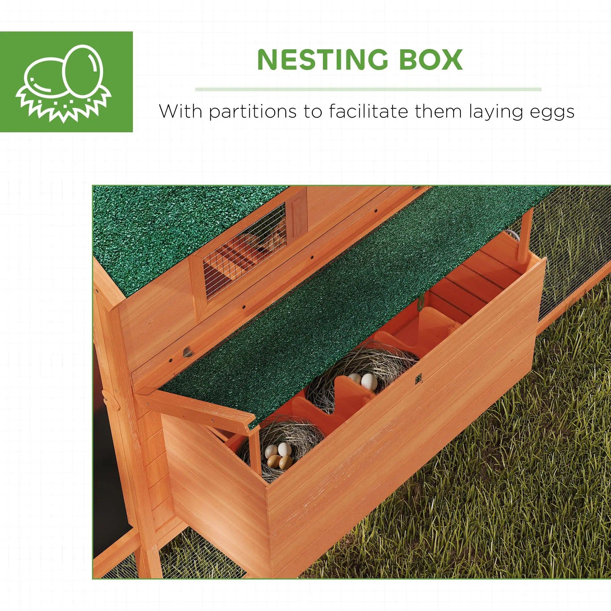 image-PawHut Chicken Coop - Gray, 136.5" L x 63" W x 59" H
