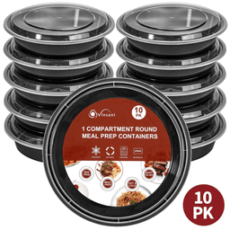 image-VINSANI 20pk ROUND 1 COMPARTMENT MEAL PREP CONTAINERS 1010493