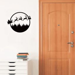 image-Halloween Christmas Reversible 24" Metal Wall Sign Decor - Dual Sided Hanging