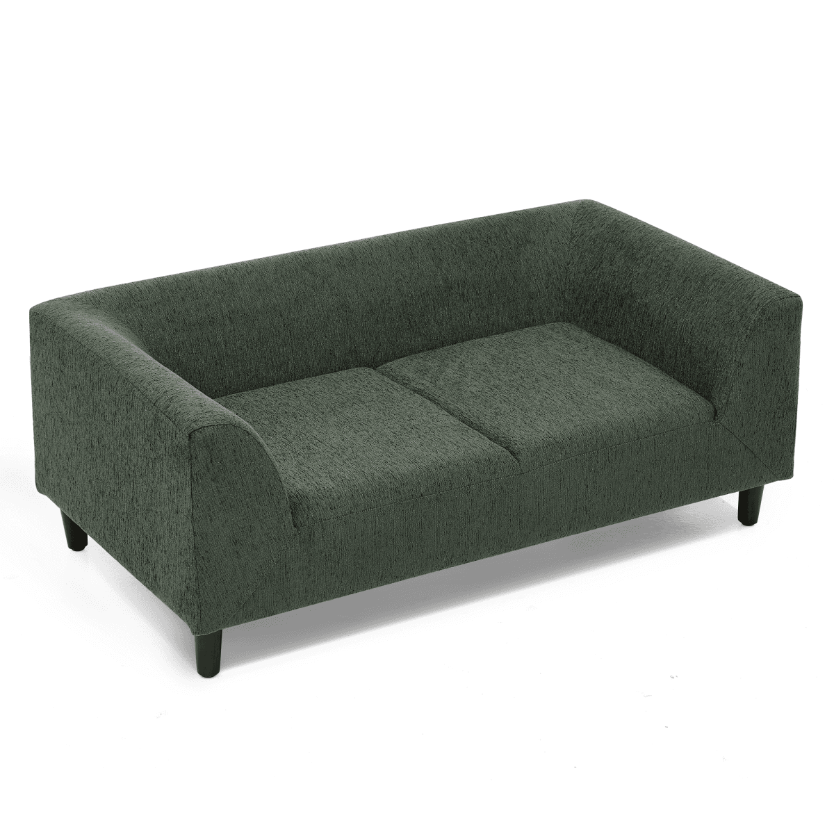 image-Pet sofa with backrest and armrests, modern rectangular pet sofa suitable for small and medium dogs, soft cushion comfortable dog sofa,-OLIVE GREEN