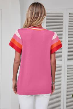 image-Turquoise Flutter Sleeve Knit Sweater