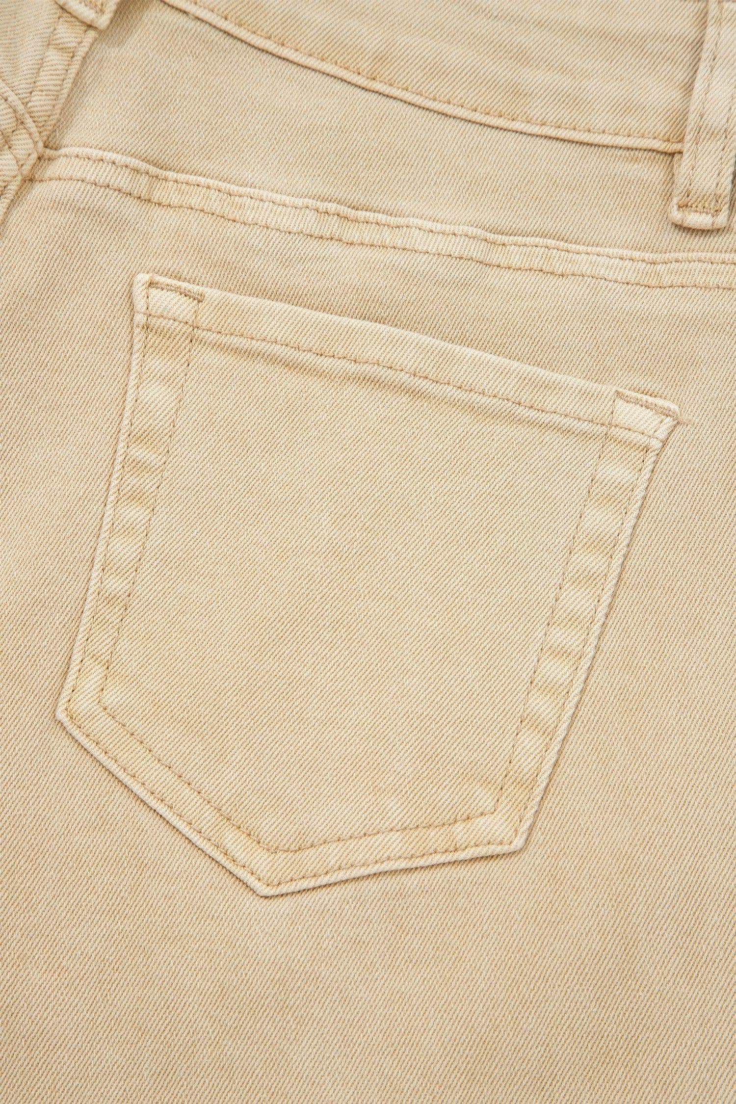 image-Apricot Wide Leg Cropped Jeans - Seamed
