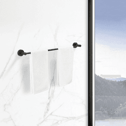 image-Bathroom Hardware Set, Thicken Space Aluminum 3 PCS Towel bar Set- Matte Black 16-27 Inches Adjustable Bathroom Accessories Set