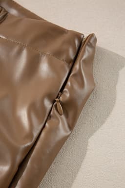 image-Faux Leather Bowknot Mini Skirt - Chic, Playful, 60" Length