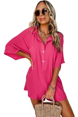 image-Black Half Button Collared Romper