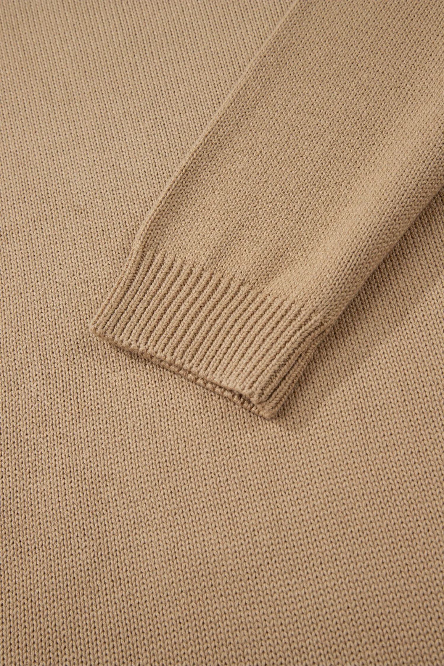 image-Pale Khaki Exposed Seam Drop Shoulder Oversize Sweater Mini Dress