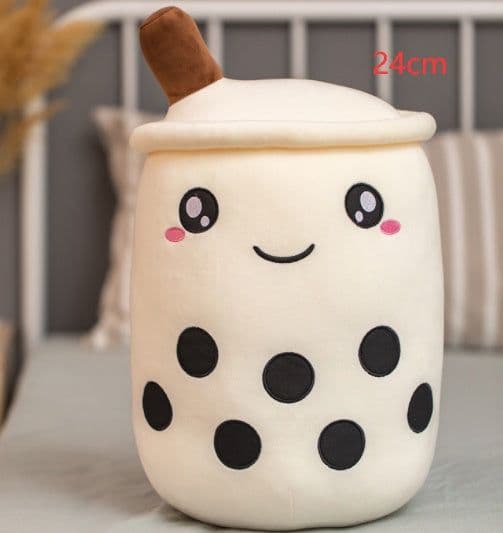 image-Cute Fruit Drink Plush Stuffed Soft Strawberry Milk Tea Plush Boba Tea Cup Toy Bubble Tea Pillow Cushion Kids Gift