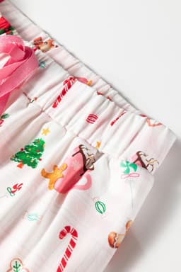 image-White Christmas Spirits Shirt Style 2pcs Short Pajama Set