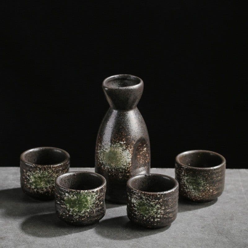 image-Japanese Style Ceramic Wine Pot - Handmade Baijiu Carafe