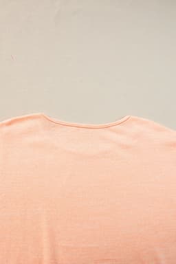 image-Smoke Gray Batwing Sleeve Casual Tee - Button Detail, Versatile