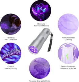 image-UV Flashlight LED Handheld Blacklight Flashlight Mini Light Torch Detector For Dog Pet Urine Stains Bed Bugs And Scorpions Batteries Not Included