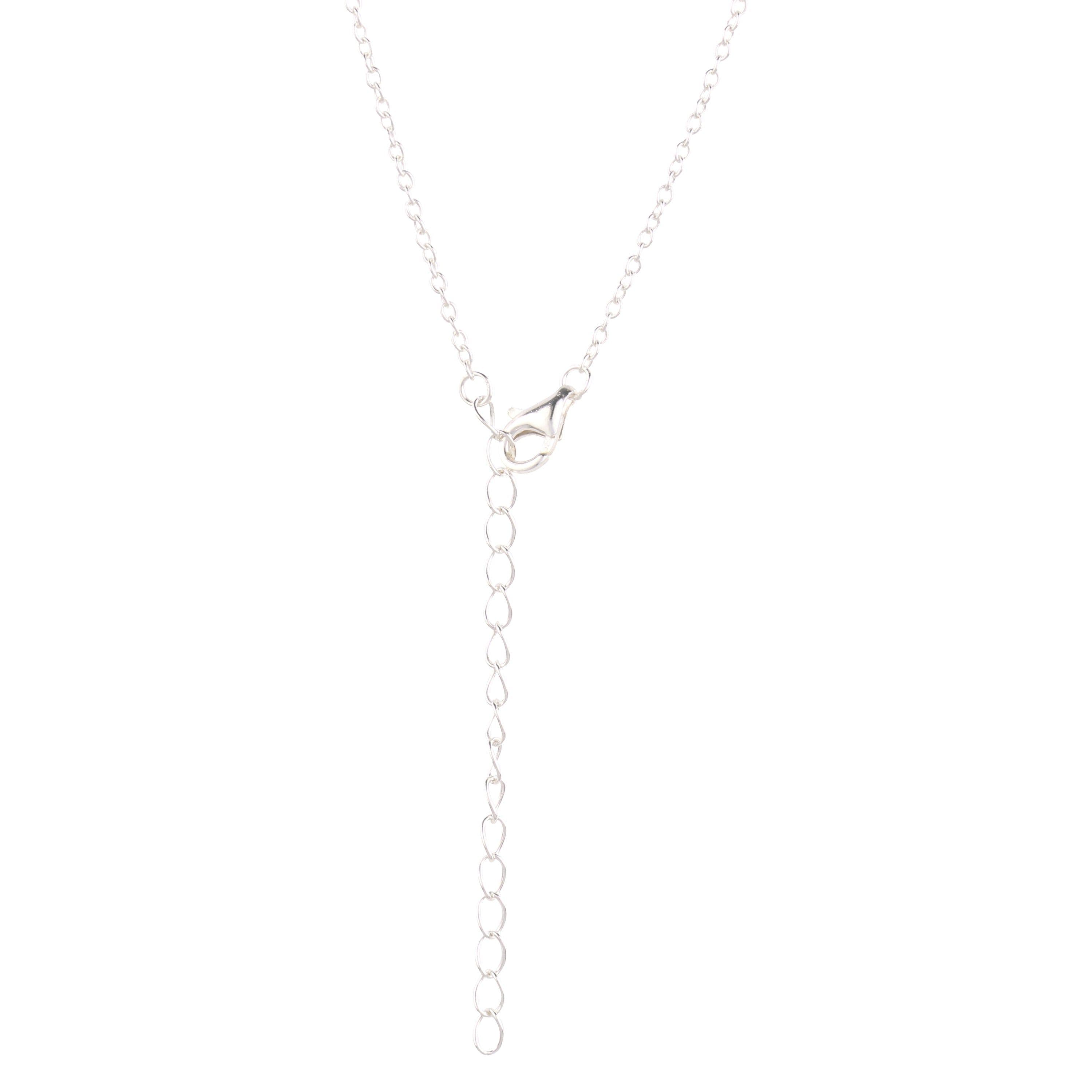 image-14K Silver Plated Necklace Love Heart Pave Pendant Necklace