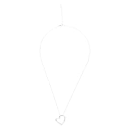 image-14K Silver Plated Necklace Love Heart Pave Pendant Necklace