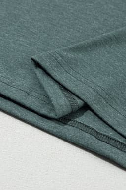 image-Mist Green Fashion T Shirt - Petal Sleeve V Neck