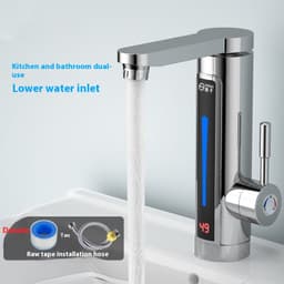 image-Instant Electric Heating Faucet - 3300W with Temperature Display