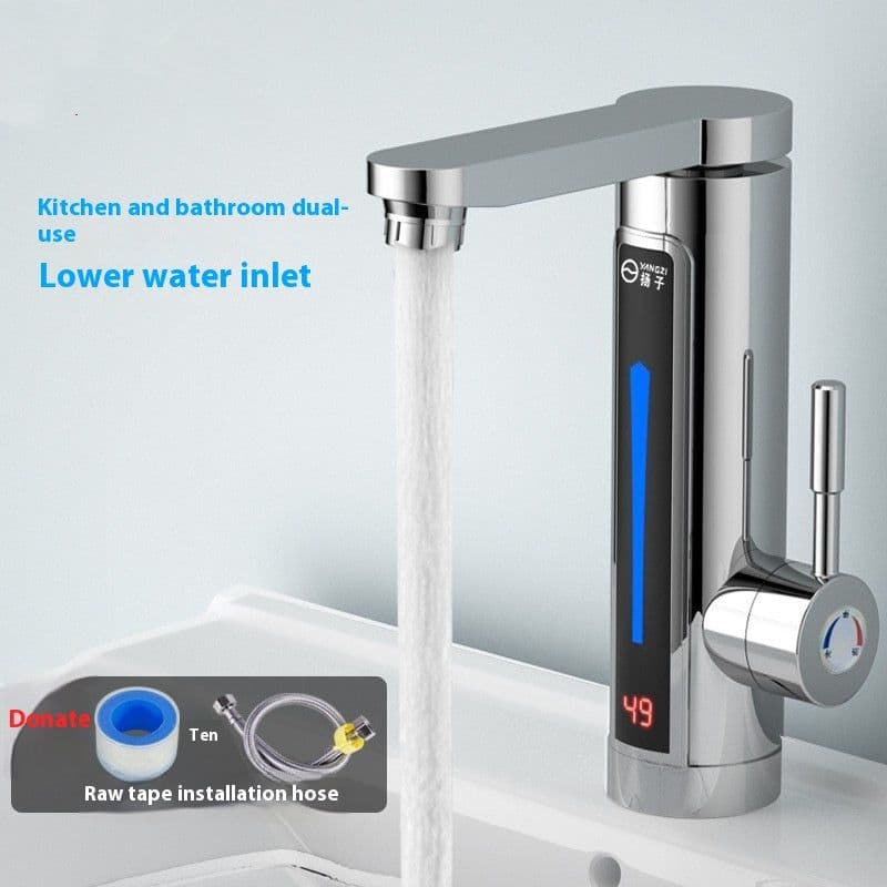image-Instant Electric Heating Faucet - 3300W with Temperature Display