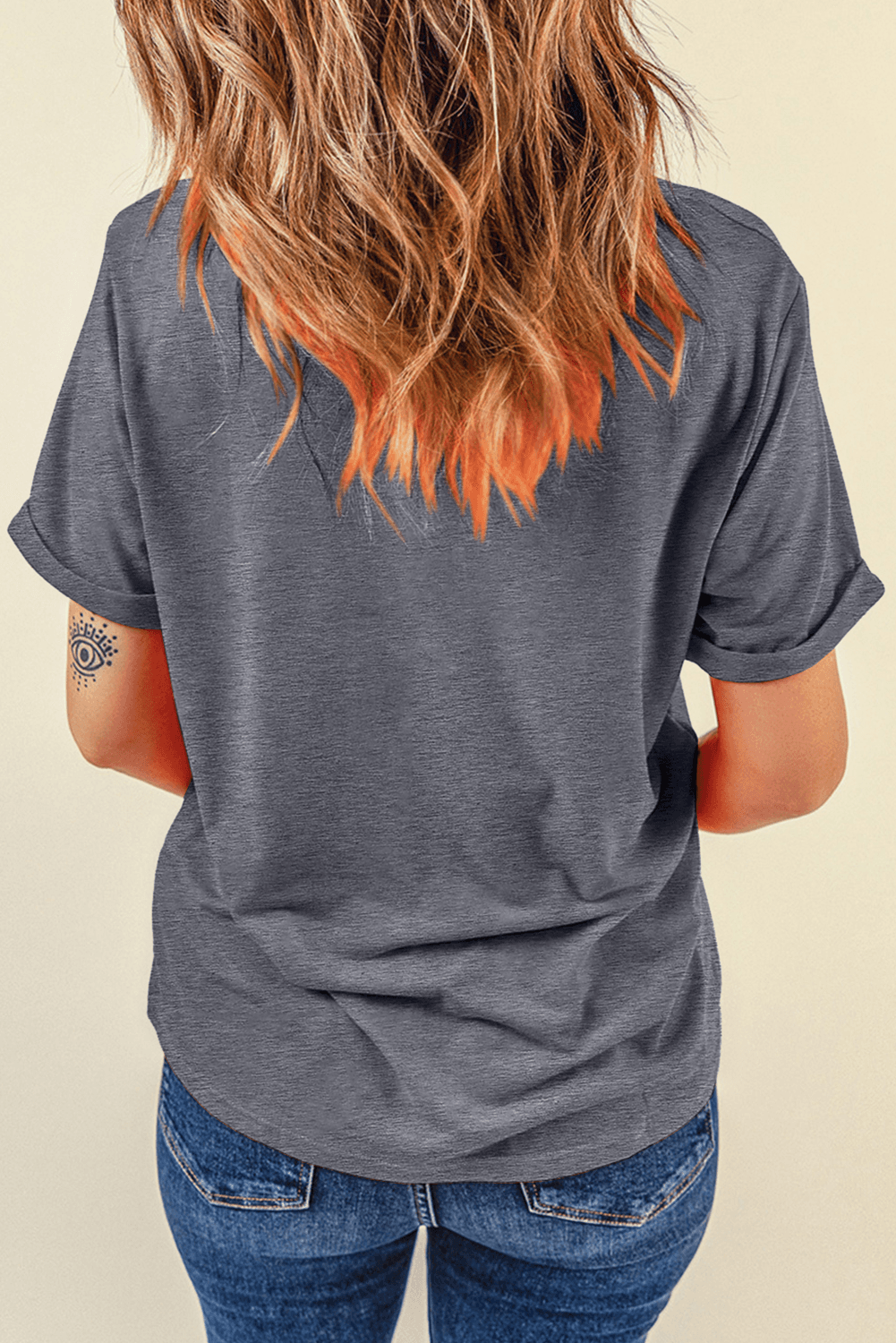 image-Gray Leopard MOM Graphic Crewneck T-Shirt