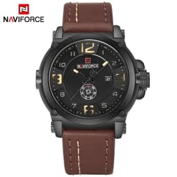 image-NAVIFORCE Top Luxury Brand Men Sports Military Quartz Watch Man Analog Date Clock Leather Strap Wristwatch Relogio Masculino