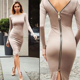 image-AliExpress explosion dress new women's large size skirt Europe and the United States Slim zipper dress a generation