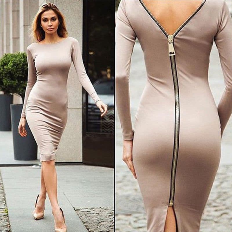 image-AliExpress explosion dress new women's large size skirt Europe and the United States Slim zipper dress a generation