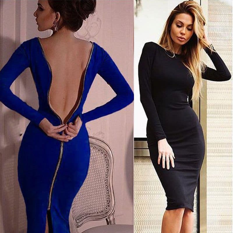 image-AliExpress explosion dress new women's large size skirt Europe and the United States Slim zipper dress a generation