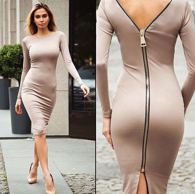 image-AliExpress explosion dress new women's large size skirt Europe and the United States Slim zipper dress a generation