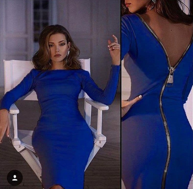 image-AliExpress explosion dress new women's large size skirt Europe and the United States Slim zipper dress a generation