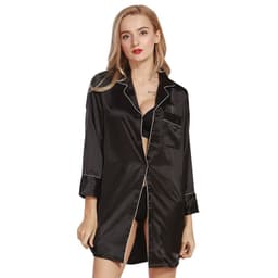 image-Wei M models silk sexy ladies nightdress summer silk shirt women's pajamas home service a generation