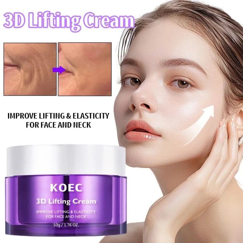 image-3D Face & Neck Lifting Cream,Skin Deep Hydration Firming Moisturizing Nourishing Anti-Aging,Improve Elasticity,Korean Skincare