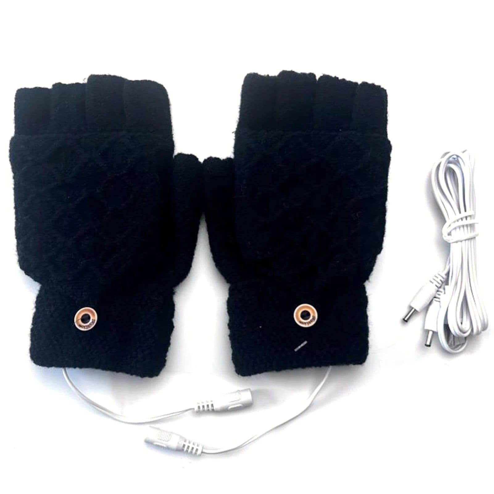 image-USB Electric Heating Half-Finger Gloves Unisex USB Powered Half-Finger Thermal Gloves For Indoor Outdoor