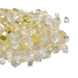 image-VEVOR Fire Glass, 10 LBS / 4.5 KG High-Temperature Resistant Fireplace Rocks, 1/2-Inch / 12.7 mm Reflective & Smokeless Firepit Glass Rock, High Luster Stone Landscaping for Fire Pit Table, Gold