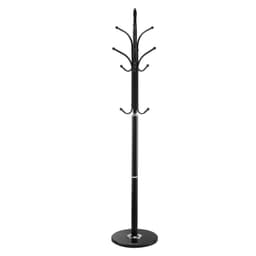 image-VEVOR Coat Rack Freestanding, Coats Tree Stand with Stable Marble Base & 6 Hooks, Free Standing Hall Coat Rack for Entryway, Bedroom, Office, Living Room, Modern Clothes Hanger for Coats, Hats, Bags