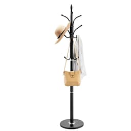 image-VEVOR Coat Rack Freestanding, Coats Tree Stand with Stable Marble Base & 6 Hooks, Free Standing Hall Coat Rack for Entryway, Bedroom, Office, Living Room, Modern Clothes Hanger for Coats, Hats, Bags