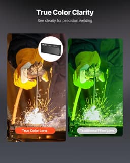 image-VEVOR Auto Darkening Welding Lens 4.25" x 2", Shade 11 True Color Welding Lens with Dual Arc Sensors & Gold Coating, Compatible with Most Welding Helmets for TIG, MIG, MMA, ARC Applications