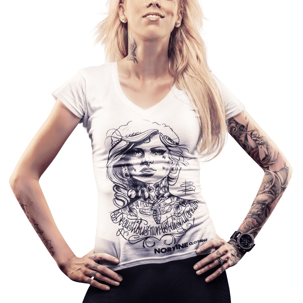 image-Tattooed Girl (Women's Deep V-Neck Tee)