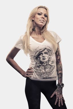 image-Tattooed Girl (Women's Deep V-Neck Tee)