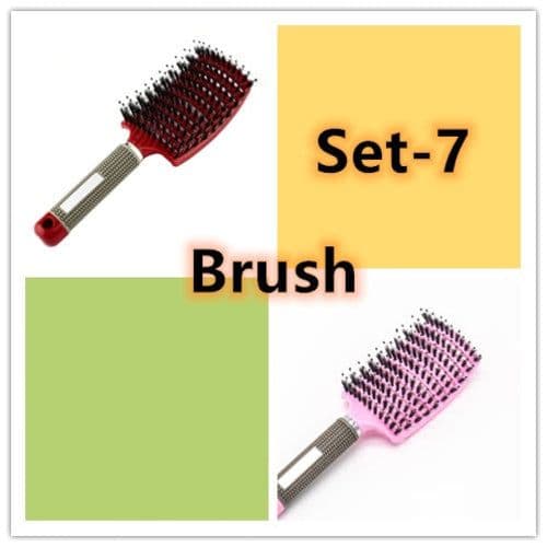 image-Bristle Hair Brush - Detangler Massage Comb
