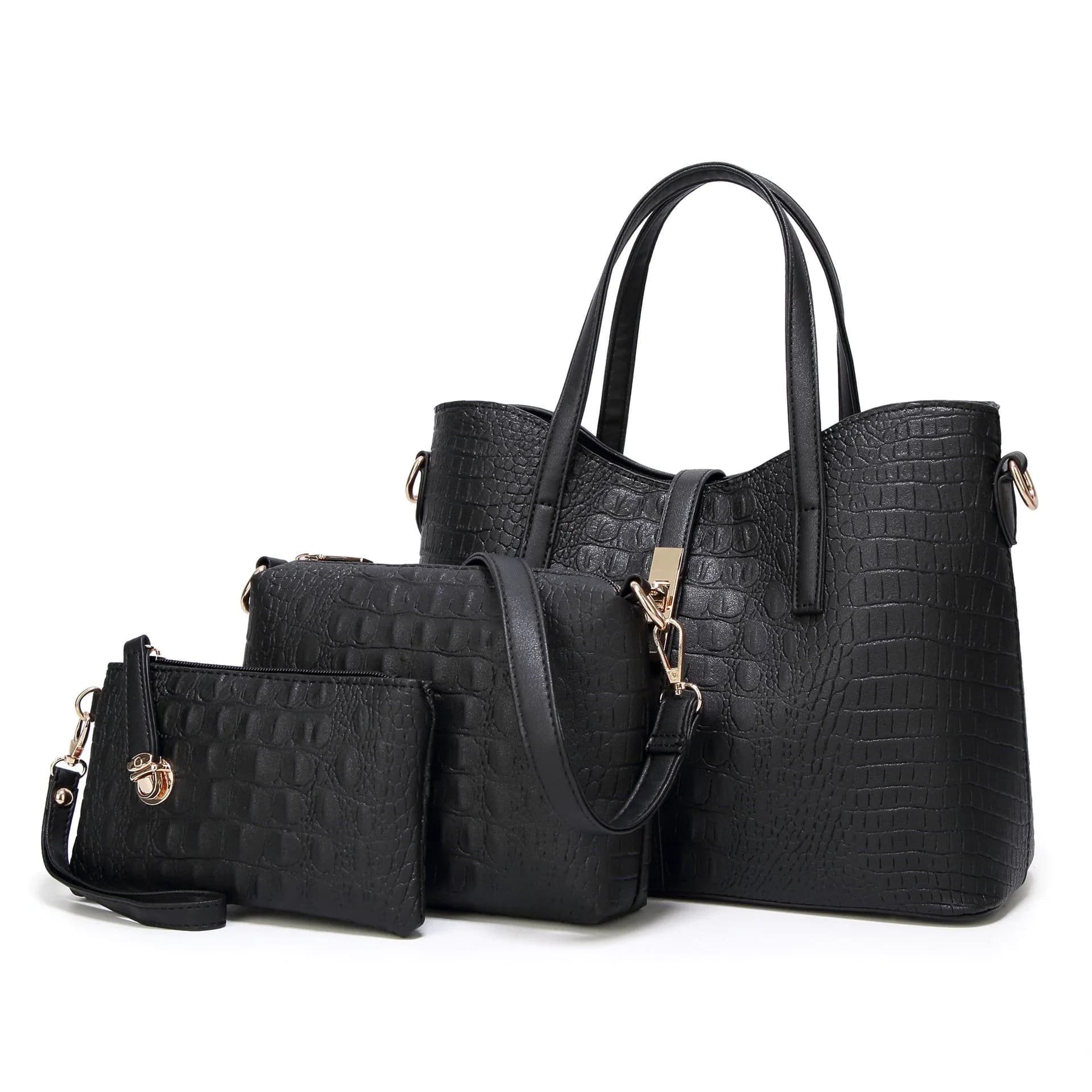 image-Three-Piece Women's Casual PU Leather Handbags