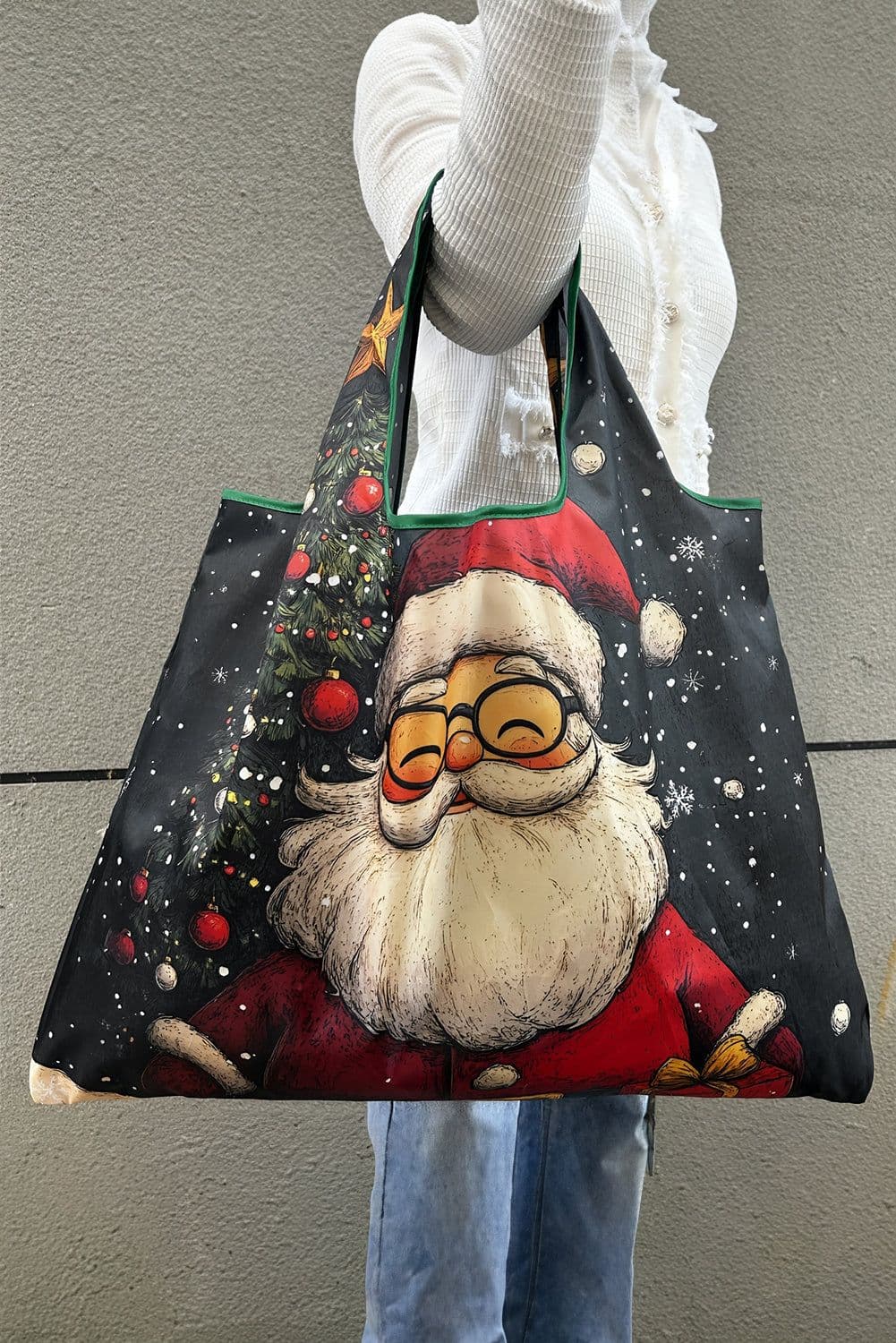 image-Bluing Large Foldable Christmas Reusable Tote Bag