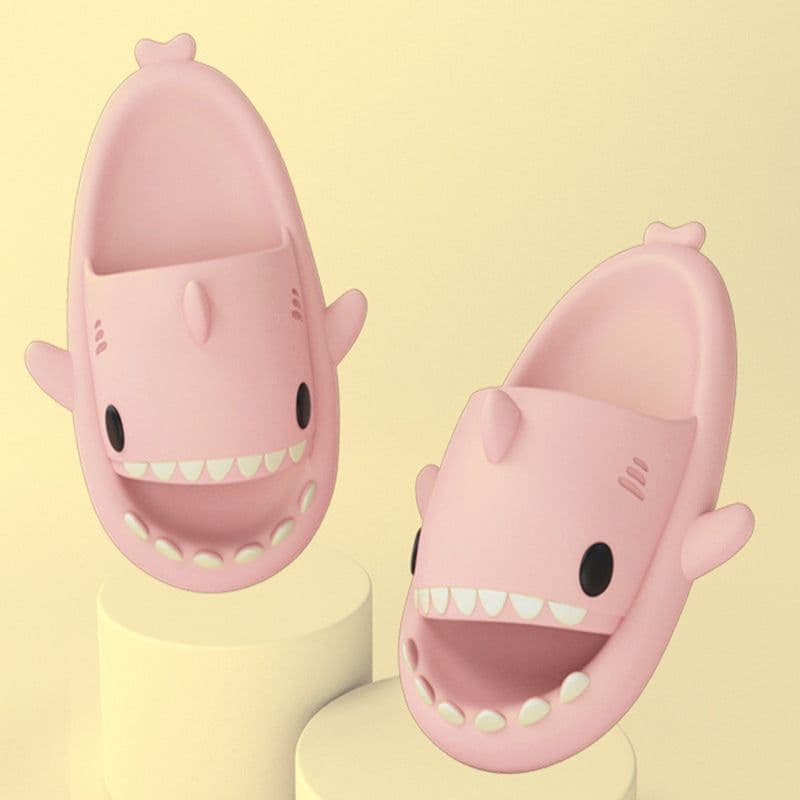 image-Adult's Slippers Indoor Outdoor Funny Shark Cartoon