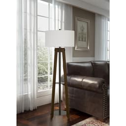 image-150W 3 Way Bilzen Ash Wood Tripod Floor Lamp