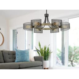 image-60W X 6 Dronten Metal/Wood Chandelier