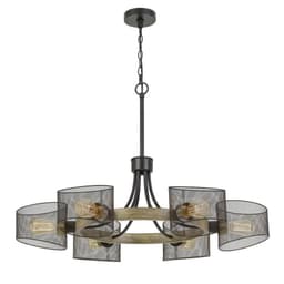 image-60W X 6 Dronten Metal/Wood Chandelier