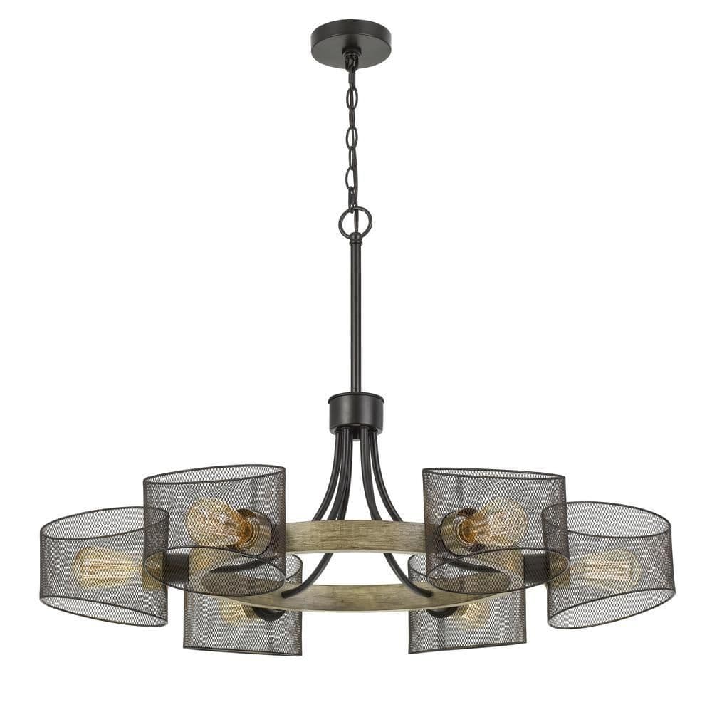 image-60W X 6 Dronten Metal/Wood Chandelier