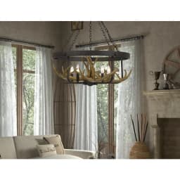 image-Angelo 60W X 5 Metal Antler Chandelier