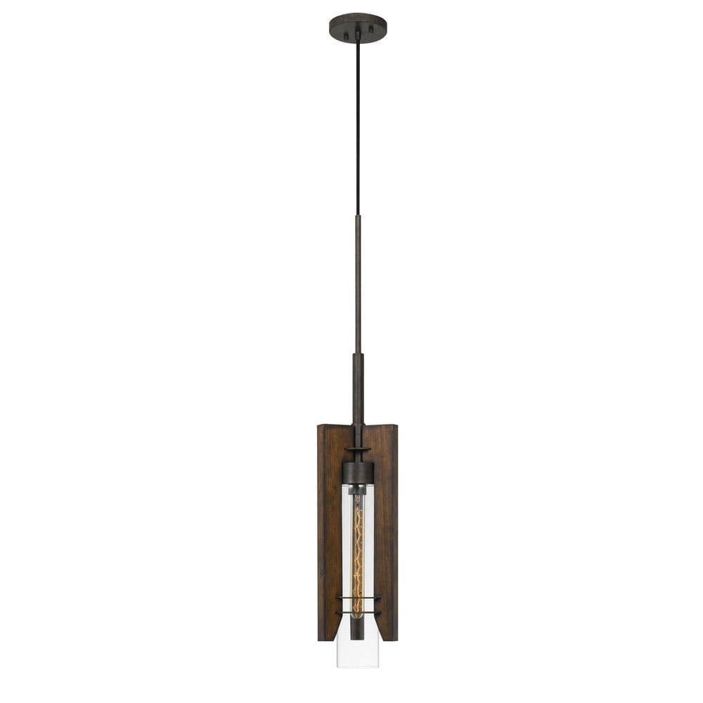 image-60W Almeria Wood/Glass Pendant Fixture (Edison Bulb Not Included)