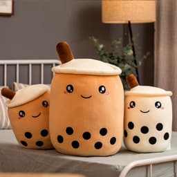 image-Cute Fruit Drink Plush Stuffed Soft Strawberry Milk Tea Plush Boba Tea Cup Toy Bubble Tea Pillow Cushion Kids Gift