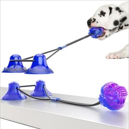 image-Multifunction Double Tug Rope Balls Sucker Toy Dog Molar Bite Toys