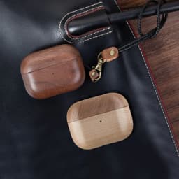 image-Back Cover Solid Wood Bluetooth Earphone Case